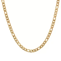 Men's 18k gold plated stainless steel figaro chain necklace