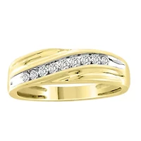 1/4ct. t.w. Diamond  Satin Finish Men's Ring in 10K Yellow Gold