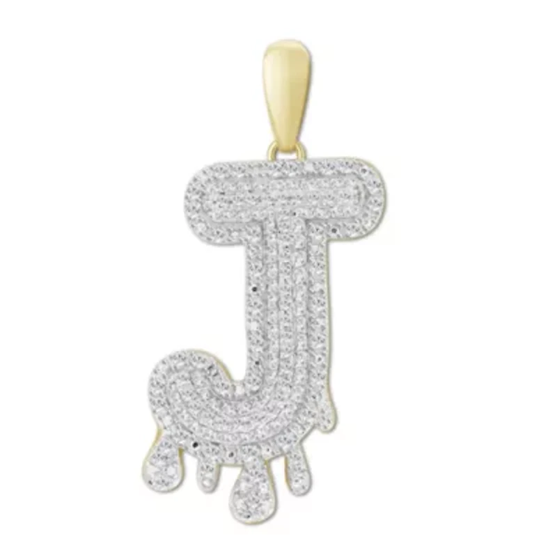 1/3ct. t.w. Diamond "J" Initial Men's Charm in 10K Yellow Gold