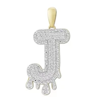 1/3ct. t.w. Diamond "J" Initial Men's Charm in 10K Yellow Gold