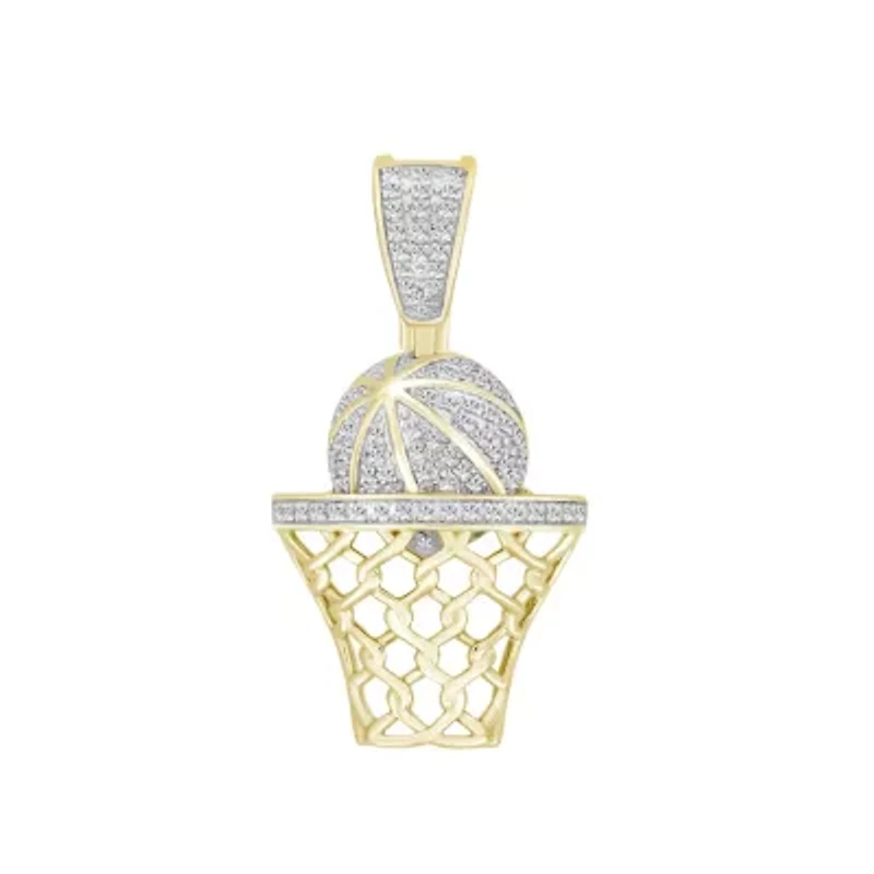 1/5ct. t.w. Diamond Basketball Men's Charm in 10K Yellow Gold