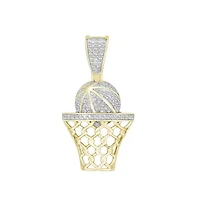 1/5ct. t.w. Diamond Basketball Men's Charm in 10K Yellow Gold