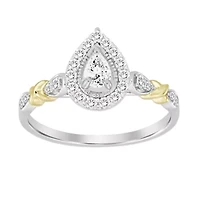 10K Two Tone Gold 0.38ct Round Diamond Ladies Ring