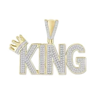 1/2ct. t.w. Diamond King Men's Charm in 10K Yellow Gold