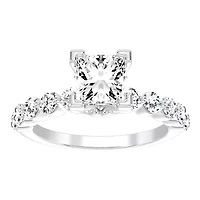 14K White Gold 1 1/2ct Round/Pear Diamond Ladies Ring