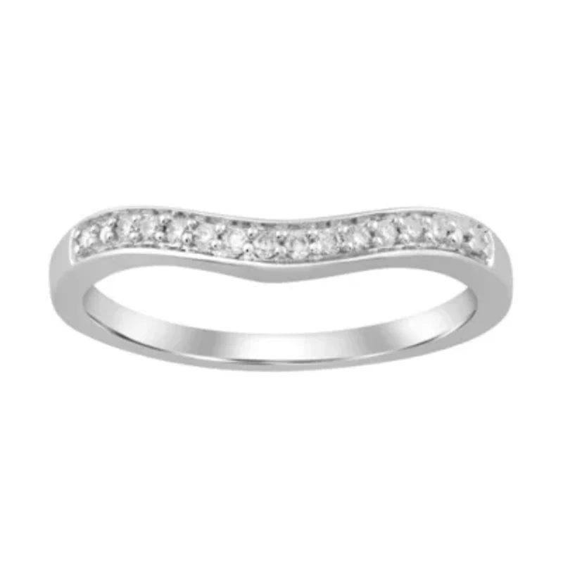 10K White Gold 0.08ct Round Diamond Ladies Band