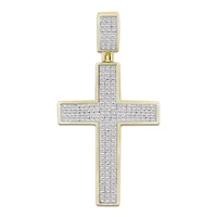 1/2ct. t.w. Diamond Cross Men's Charm in 10K Yellow Gold