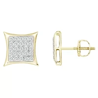 1/6ct. t.w. Kite Shape Diamond Stud Earring in 10K Yellow Gold
