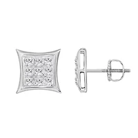1/20ct. t.w. Kite Shape Diamond Stud Earring in Sterling Silver