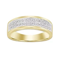 14K Yellow Gold 1/3ct Round Diamond Mens Band