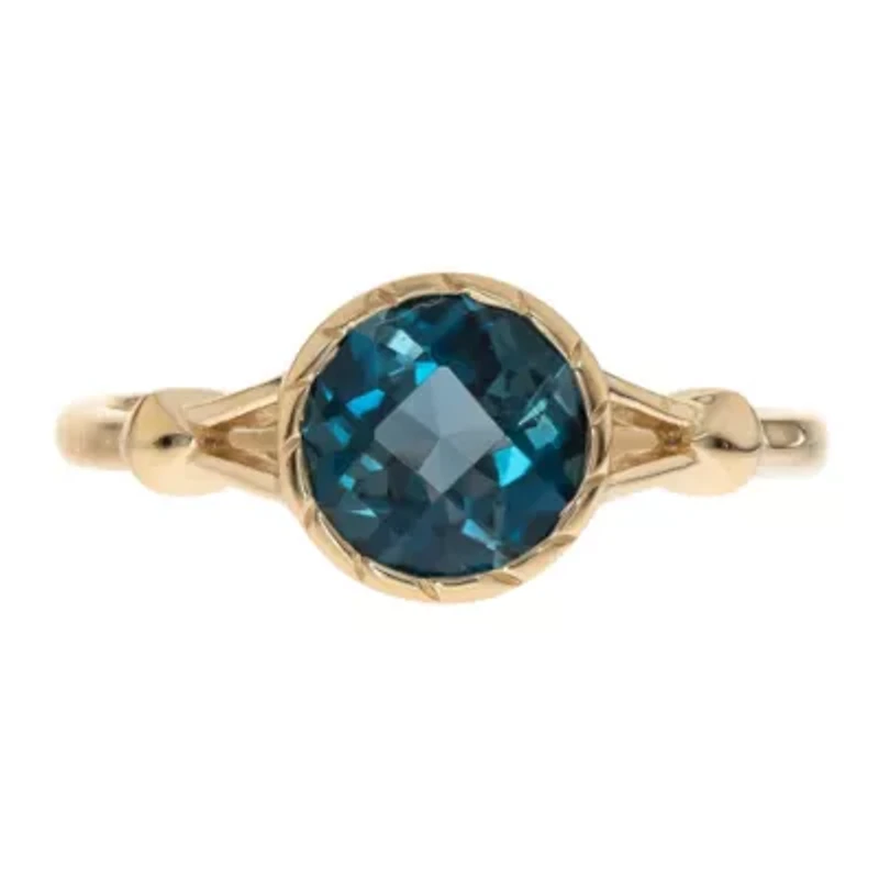 London Blue Topaz Ring 14K Yellow Gold