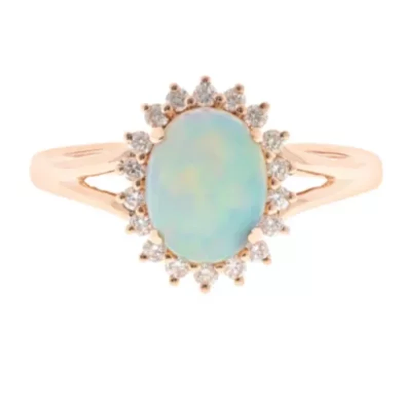 Ethiopian Opal Ring 14K Rose Gold