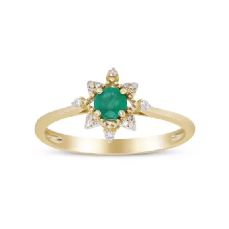 EMERALD Ring 10K YELLOW GOLD