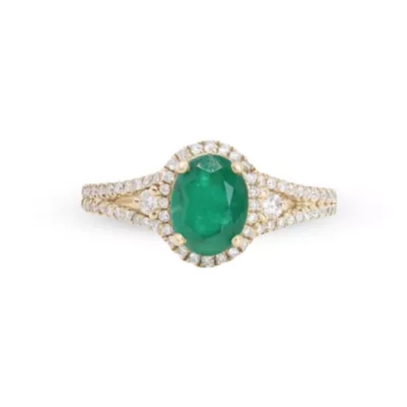 EMERALD Ring 10K YELLOW GOLD