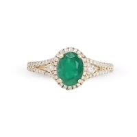 EMERALD Ring 10K YELLOW GOLD