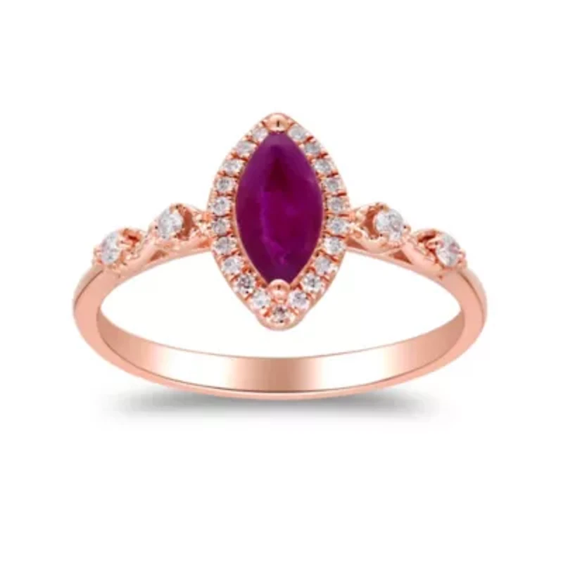 RHODOLITE Ring 10K YELLOW GOLD