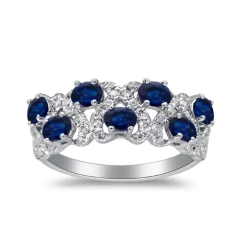 SAPPHIRE Ring 14K WHITE GOLD