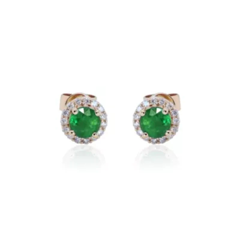 EMERALD Earrings in 10K YELLOW GOLD