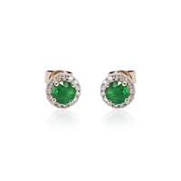 EMERALD Earrings in 10K YELLOW GOLD