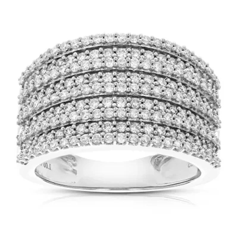 Lab Created 1 ct. t.w. Grown Diamond Wedding Band Half Eternity Ring Sterling Silver
