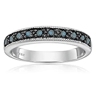 1/4 ct. t.w. Blue Diamond Wedding Band 925 Sterling Silver
