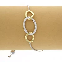 1/10 ct. t.w. Diamond Bolo Bracelet Yellow Gold Plated over Sterling Silver