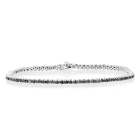 2 ct. t.w. Black Diamond Tennis Bracelet in 925 Sterling Silver