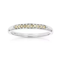 1/10 ct. t.w. Champagne Diamond Wedding Band in 925 Sterling Silver