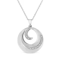 .925 Sterling Silver Pave-Set Diamond Accent Fashion Circle 18" Pendant Necklace