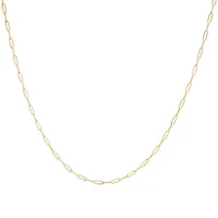 Solid 14K Gold 2.5mm Paperclip Chain Necklace Unisex 18" Inches