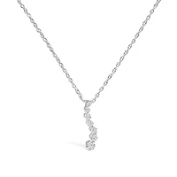Lab Created Silver 1/4 Cttw Lab Grown Diamond Journey Pendant Necklace