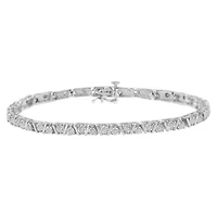 .925 Sterling Silver 1.0 cttw Miracle-Set Diamond Tennis Bracelet - 7.25"