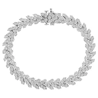 Silver 2.00 Cttw Miracle Set Diamond Laurel Wreath Link Bracelet - 7.25"