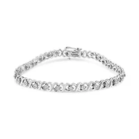 Silver 1/3 Cttw Miracle Plate  Diamond Infinity Link Bracelet - Size 7.25"