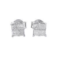 10k White Gold Diamond Stud Earrings