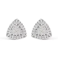 14K White Gold 1/2 Ct Trillion Shaped Diamond Stud Earrings