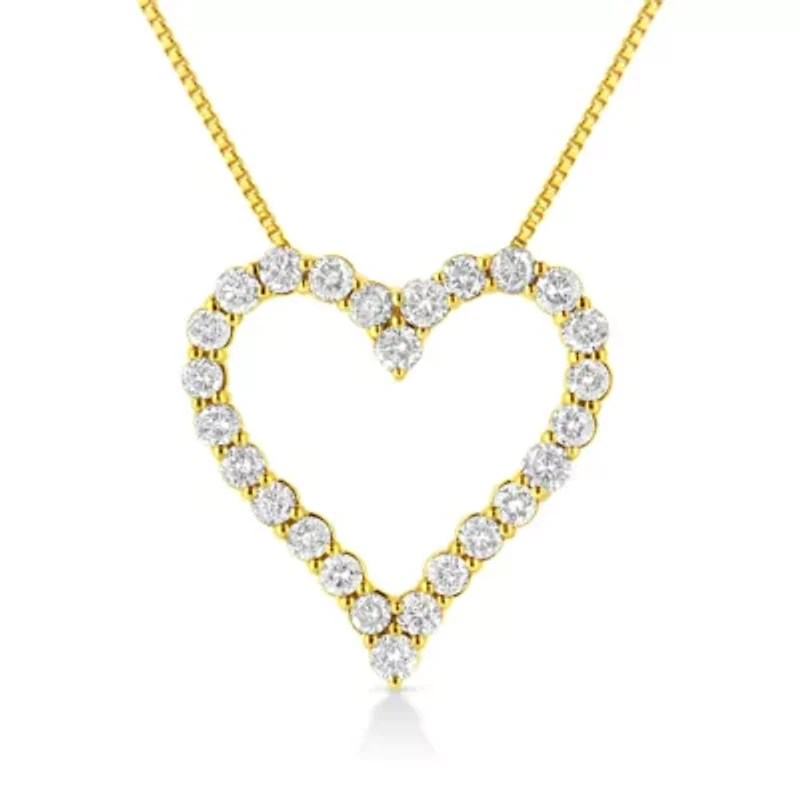 14K Yellow Gold 2.00 cttw Round Diamond Necklace Pendant