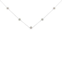 Sterling Silver Diamond Station Necklace