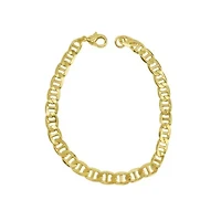Men's Tarnish Resistant 14k Gold Plated 9 7mm Mariner Chain Bracelet