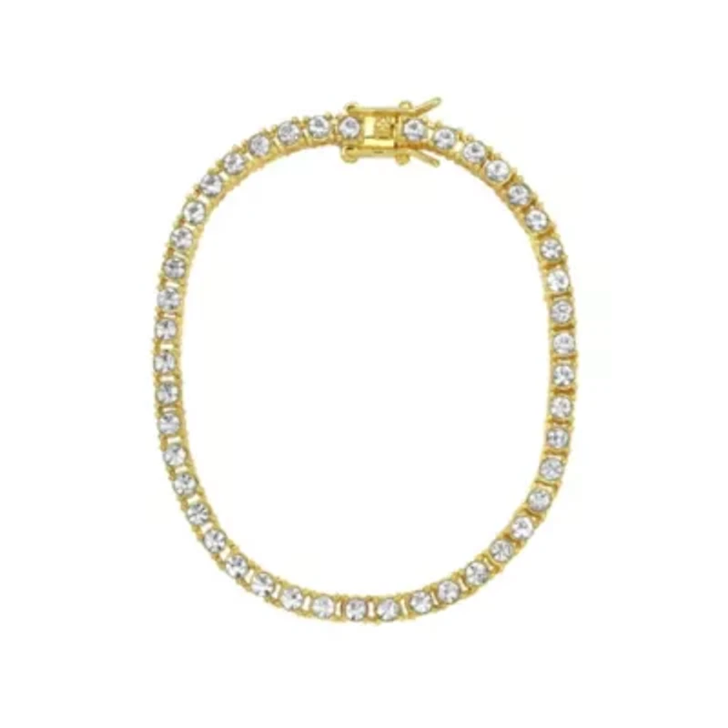 Men's 14k Gold Plated Tennis Bracelet