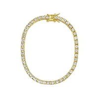 Men's 14k Gold Plated Tennis Bracelet