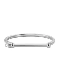 Tarnish Resistant Silver Plated Men's Screw Cuff