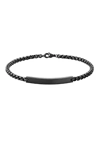 Tarnish Resistant Blackened Silver ID Bracelet