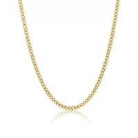 Men's Tarnish Resistant 14k Gold Plated 24 3mm Cuban Curb Chain