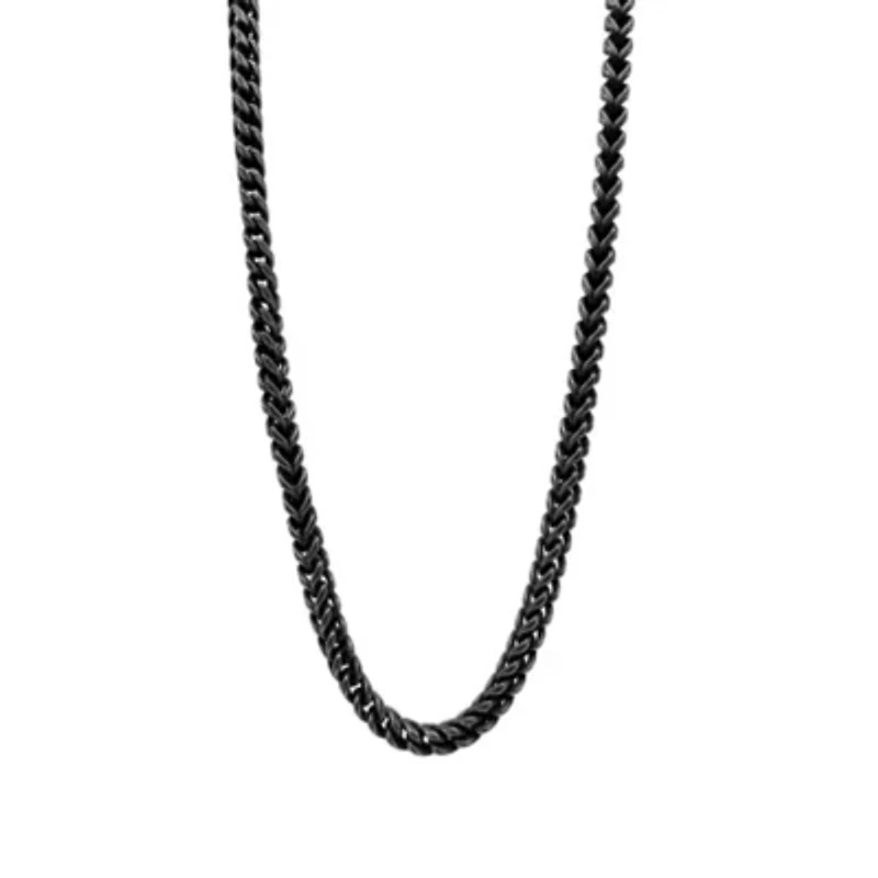 Men's Tarnish Resistant Oxidized Franco Chain Necklace