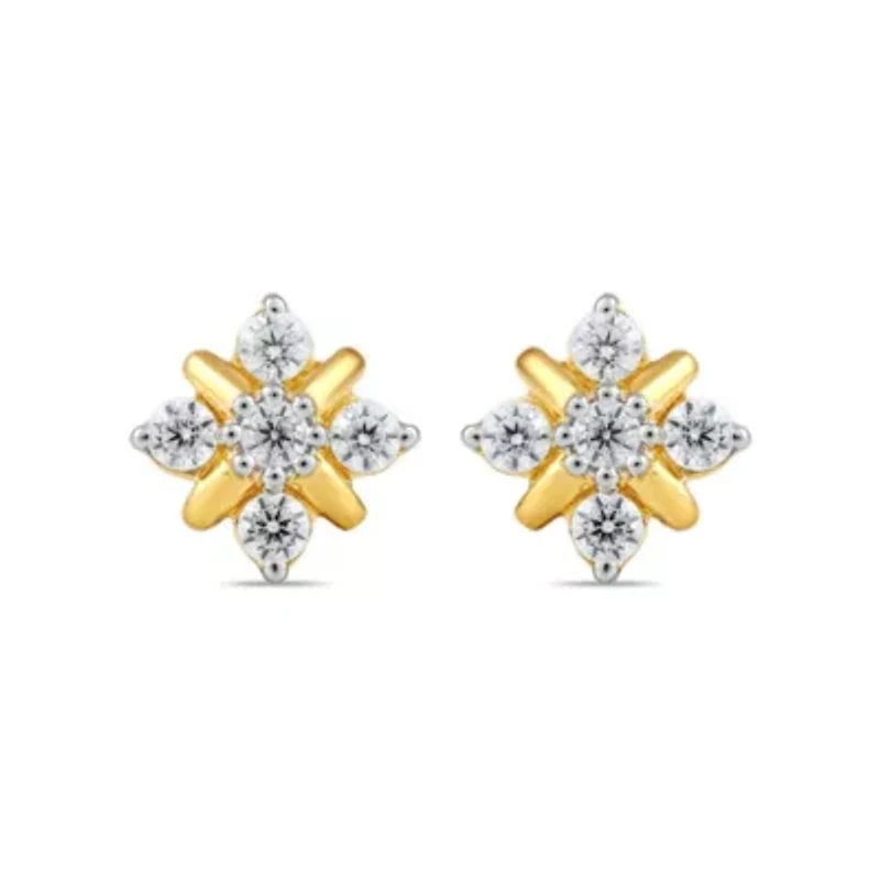 Lab Created Womens Diamond Stud Earring