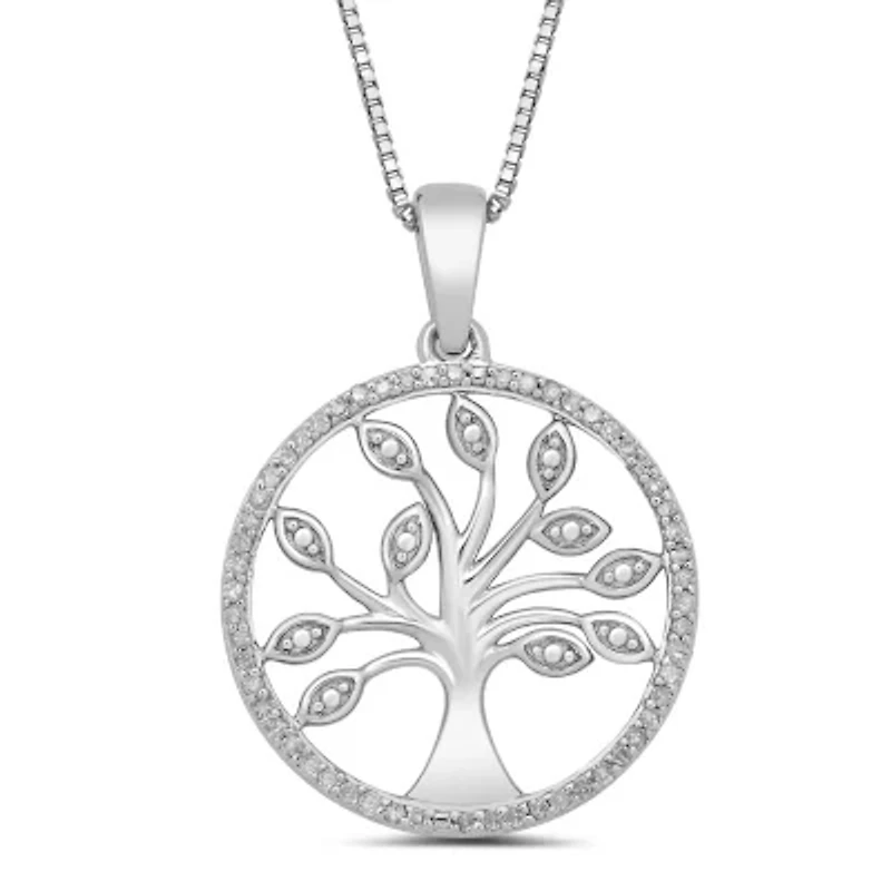Womens Diamond Tree of Life Pendant