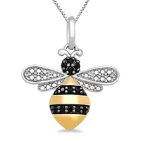Womens Diamond Bee Pendant