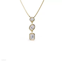Lab Created 18k Vermeil Plated Silver 2.25 Ct Lab Grown Diamond Pendant Necklace 18"