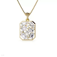 Lab Created 18k Vermeil Plated Silver 5 Ct Emerald Cut Lab Grown Diamond Pendant Necklace 18"